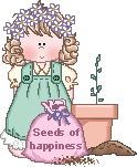 Girl sowing seeds of happiness