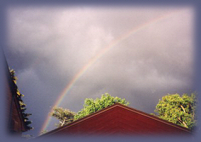 rainbow over my garage