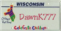 Dawn's Wisconsin Plate