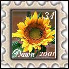 Stamp with sunflower on it.
